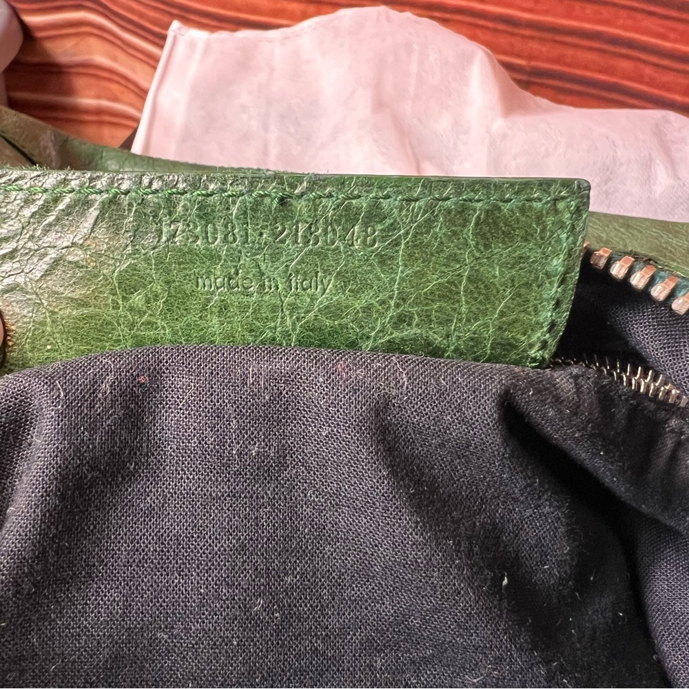 Balenciaga Motocross Classic Day Hobo Leather Bag, Authentic, Studded, Large 💚 - Picture 3 of 16